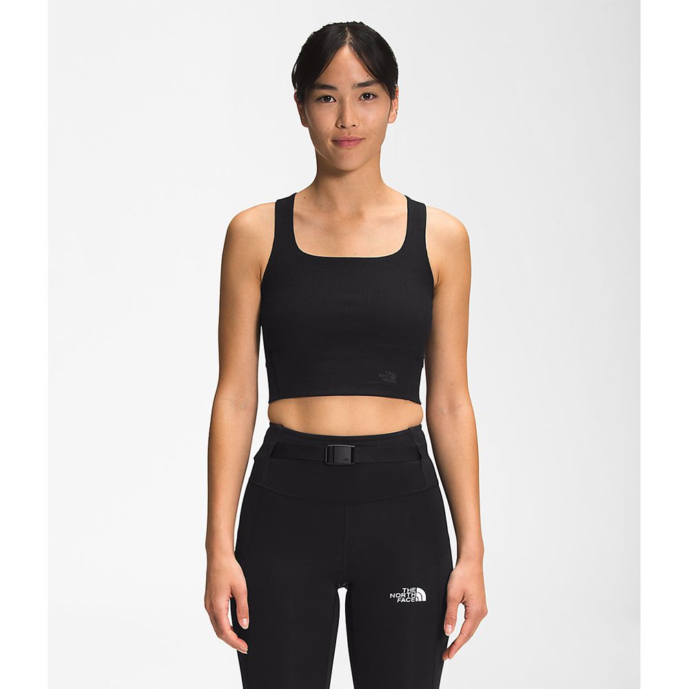 The North Face Tank Top Womens Australia - The North Face Ruby Hill Rib-Knit Black (HDY-061243)